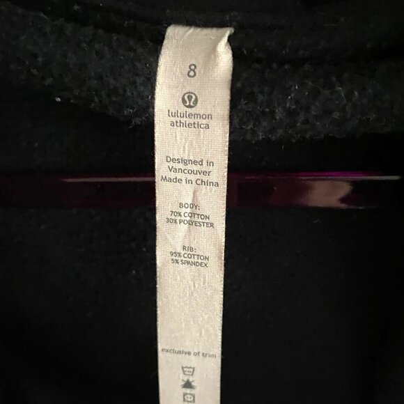 Lululemon cotton blend black and white Scuba jacket with hood, 8, Y2K - Picture 11 of 16